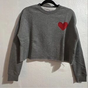 Spring & Mercer Heart Crew Crop Sweatshirt